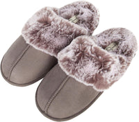 Thumbnail for Women'S Comfy Faux Fur House Slipper Scuff Memory Foam Slip on Anti-Skid Sole