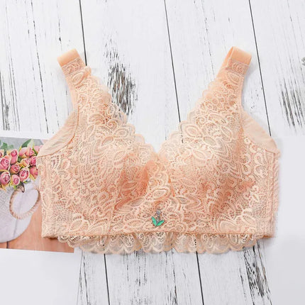 Thin Cup Sexy Lace Lingerie Brassiere plus Size Seamless Push up Women Bra One-Piece Comfortable Breathable Gather Underwears