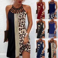 Thumbnail for Fashion Print Dress Casual Halterneck Dresses For Women Summer Clothes