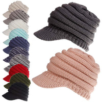 Thumbnail for Women Ponytail Beanies Autumn Winter Hats Female Soft Knitting Caps Warm Ladies Skullies