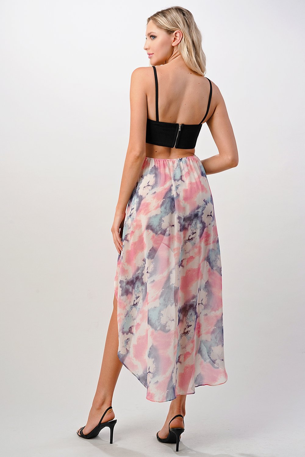 High Low Maxi Print Cami Top Dress