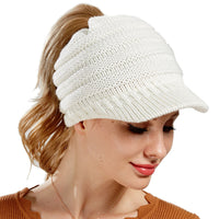 Thumbnail for Women Ponytail Beanies Autumn Winter Hats Female Soft Knitting Caps Warm Ladies Skullies