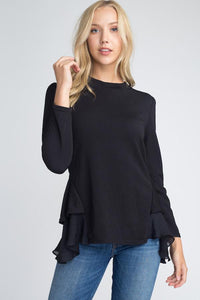 Thumbnail for Women's Long Sleeve Ruffle Top