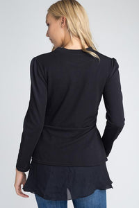 Thumbnail for Women's Long Sleeve Ruffle Top