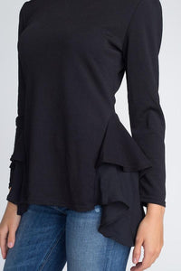 Thumbnail for Women's Long Sleeve Ruffle Top