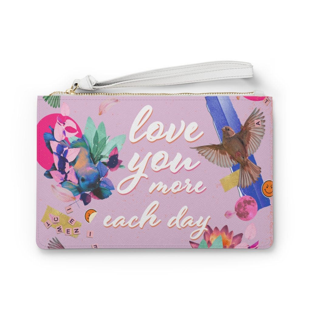 Love You More Each Day Floral Designed Zipped Clutch BagFloral Zipped Clutch Bag - Designed with a loop handle to quickly free your hands, this clutch bag is made for the fashionista on the go. It can hold everyday essentHandbagsEXPRESS WOMEN'S FASHIONYellow PandoraDay Floral Designed Zipped Clutch Bag