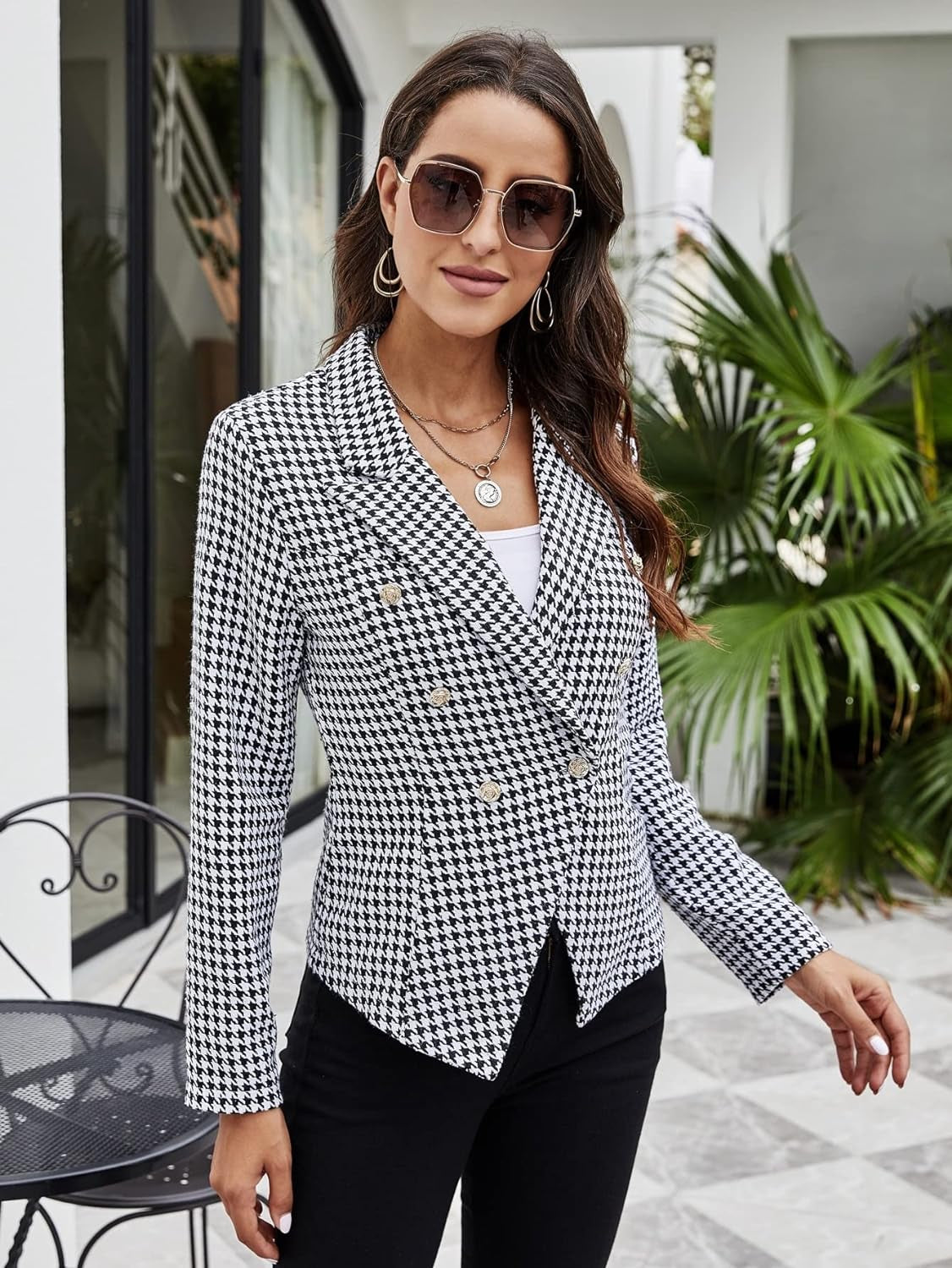 Women'S Office Blazers Double Breasted Blazer Elegant Outfits for Work