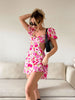 Women's Dignified Hollow Fashion Short Sleeve Floral Dress