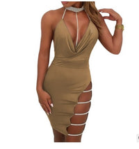 Thumbnail for Bandage Bodycon Chocker Deep V Neck Sleeveless Dress