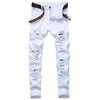 White Staight Jeans RIipped Distressed Jeans