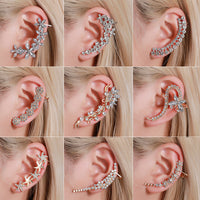 Thumbnail for Full Crystal Butterfly Flower Single Crystal Ear Clip