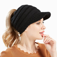 Thumbnail for Women Ponytail Beanies Autumn Winter Hats Female Soft Knitting Caps Warm Ladies Skullies