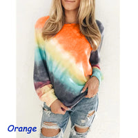 Thumbnail for Fashion Tie Dye Rainbow Casual Long Sleeve T-shirt for Women