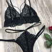 Erotic Bra Thongs Garters Set Women Lingerie Sexy Underwear Set Porn Sex Costumes Transparent Lace Babydoll Brassiere Panties