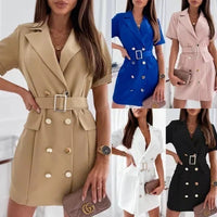 Thumbnail for Fashion Waist-controlled Fastener Decoration Suit Dress