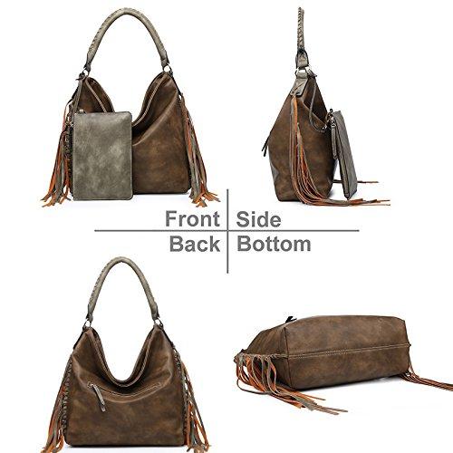 SHOMICO Hobo Bag for Women Boho Purses and Handbags Fringe Big (Bigger