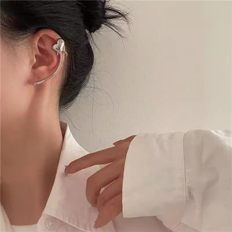 2022 New Fashion Sterling Silver 925 Earrings Snake Shaped Pierced Earmuff Earrings for Women