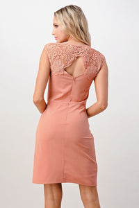 Thumbnail for Lace Shoulder Overlap Mini Dress