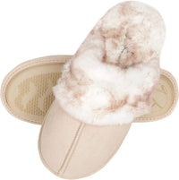 Thumbnail for Women'S Comfy Faux Fur House Slipper Scuff Memory Foam Slip on Anti-Skid Sole