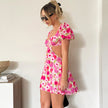 Women's Dignified Hollow Fashion Short Sleeve Floral Dress