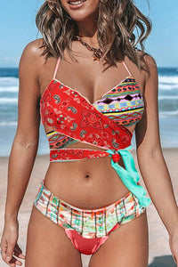 Thumbnail for Multicolor Bohemian Tropical Print Bikini