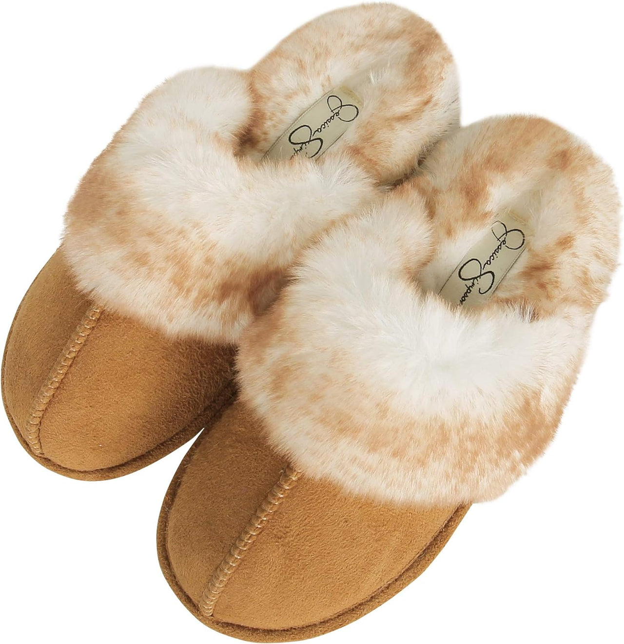 Women'S Comfy Faux Fur House Slipper Scuff Memory Foam Slip on Anti-Skid Sole