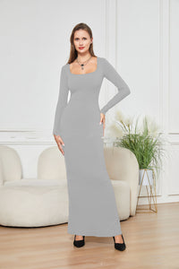 Thumbnail for Two-in-one With Lining Double-layer Belly Contracting Hip Lifting Long Sleeve Narrow Dress