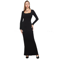 Thumbnail for Two-in-one With Lining Double-layer Belly Contracting Hip Lifting Long Sleeve Narrow Dress