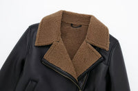 Thumbnail for European And American Style Fleece Lined Motorcycle Jacket