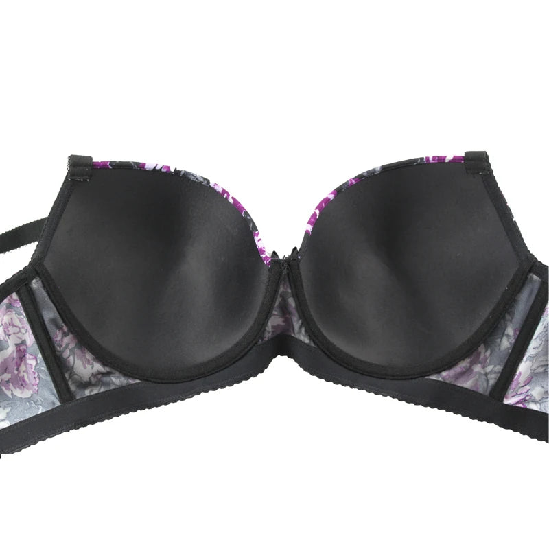 Mierside 955 Purple Lace Large Brassiere Stitching Underwire Bra Bralette Women Underwear Sexy Lingerie 38-46