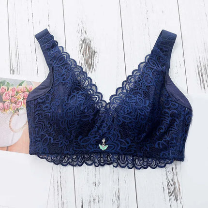 Thin Cup Sexy Lace Lingerie Brassiere plus Size Seamless Push up Women Bra One-Piece Comfortable Breathable Gather Underwears