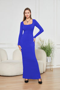 Thumbnail for Two-in-one With Lining Double-layer Belly Contracting Hip Lifting Long Sleeve Narrow Dress