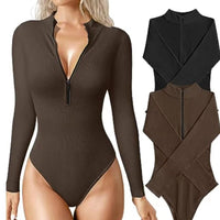 Thumbnail for Fashion Long Sleeve Jumpsuit Seamless Slimming Shapewear For Women Romper