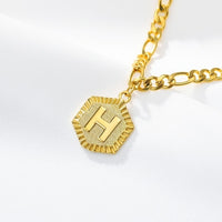 Thumbnail for Dainty A Z letter Anklet Hexagon Shaped Initial Ankle Bracelet