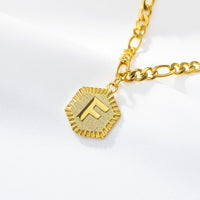 Thumbnail for Dainty A Z letter Anklet Hexagon Shaped Initial Ankle Bracelet