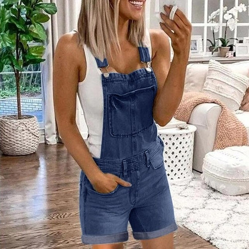 Denim Jeans For Women Plus Size Denim Bib Pants Sexy Long Rompers Bib