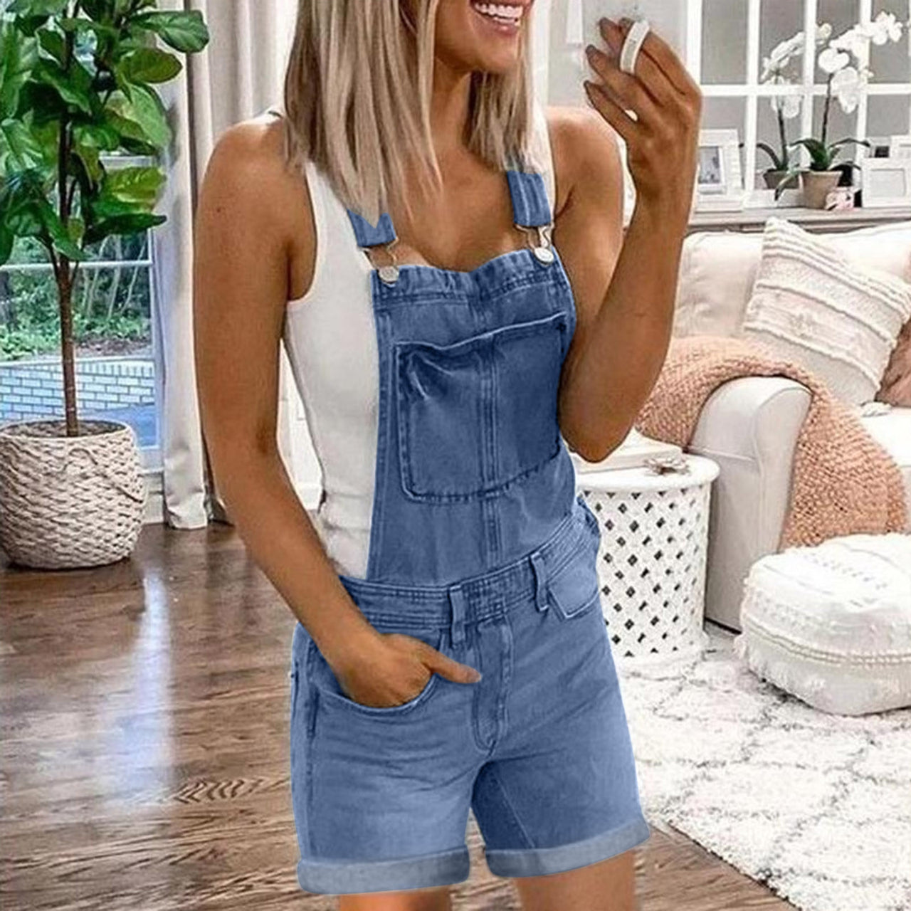 Denim Jeans For Women Plus Size Denim Bib Pants Sexy Long Rompers Bib