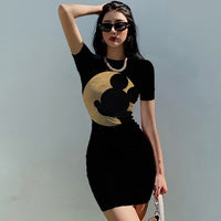 Thumbnail for Disney Mickey Mouse Woman Dresses Elegant Dress Office Tight Slim Lady