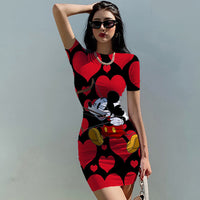 Thumbnail for Disney Mickey Mouse Woman Dresses Elegant Dress Office Tight Slim Lady