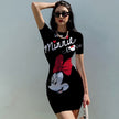 Disney Mickey Mouse Woman Dresses Elegant Dress Office Tight Slim Lady