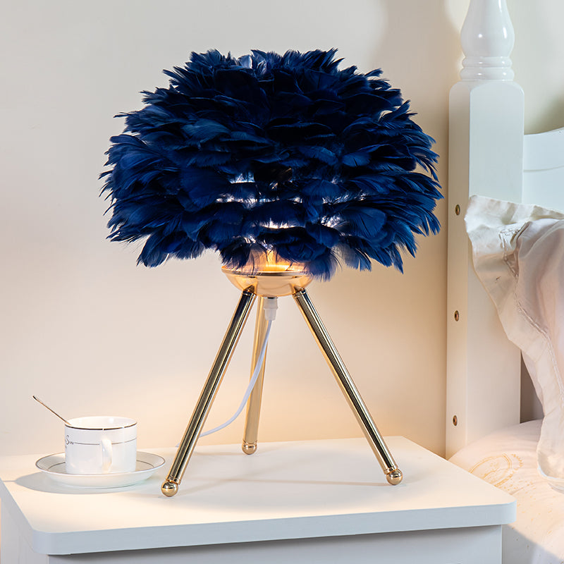 Feather Bedroom Table Lamp Modern Bedside Lamp Living Room Coffee Shop