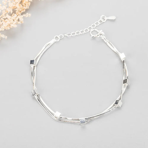 VENTFILLE 925 Sterling Silver Star Bracelet Fashion Korean