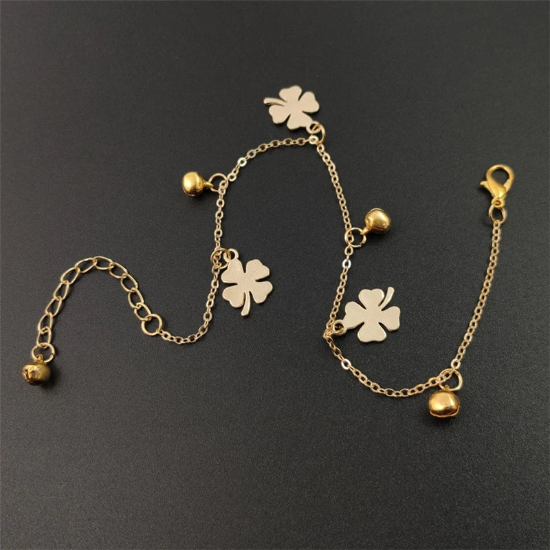 Bohemian Flowers And Bell Anklets for Women Charm Leg Bracelet Fashion