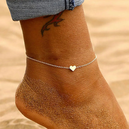 IPARAM Women's Anklet Bohemian Layered Heart Anklet  Summer Beach