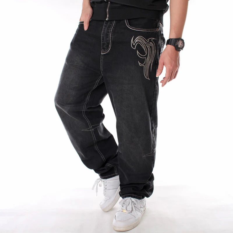 Nanaco Man Loose Baggy Jeans Hiphop Skateboard Denim Pants Street