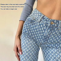Thumbnail for Floral Vintage Women Jeans Fashion Streetwear Ripped Baggy Boyfriend