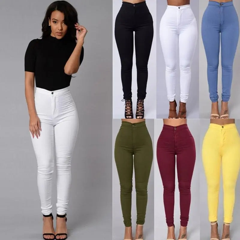 HOT SALE Women Denim Skinny Jeggings Pants High Waist Stretch Jeans