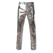 Motorcycle PU Leather Pants Mens Brand Skinny Shiny Gold Silver Black