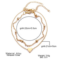 Thumbnail for IPARAM Women's Anklet Bohemian Layered Heart Anklet  Summer Beach