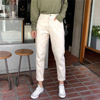 Thumbnail for Loose Denim Trousers Harem Jeans Women High Waist Full Length